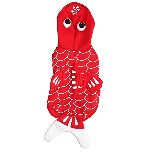 Fdit Hunde-Fisch-Kostüm, Modisches Selbstklebendes Klebeband, Elastisches Band um den Hals, Halloween-Hundebekleidung, Bequemes Polyester für Cosplay (L) von Fdit