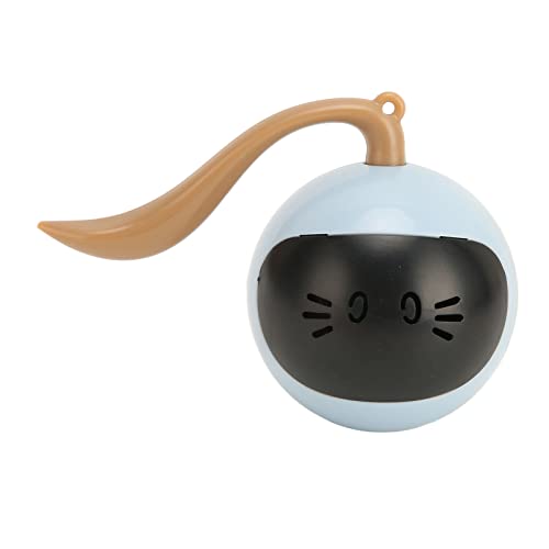 Fdit Interaktiver Katzenball, Geruchloses, Berührungsgesteuertes Automatisches Katzenballspielzeug 30s Standby mit Buntem LED-Licht für den Innenbereich (Blau) von Fdit