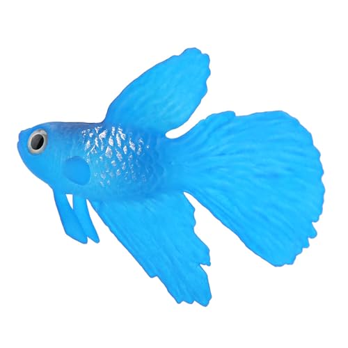 Fdit Künstliche Kleine Fische Lebensechter Silikonfischtankdekoration Ungiftig für Frische und Salzwasser (Nr. 3 Blaues Rindfleischfisch) von Fdit