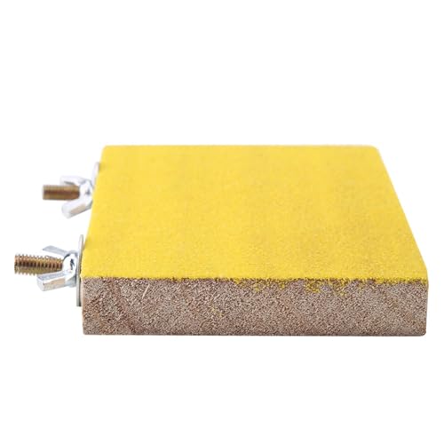 Fdit Plattform für Papageienplattform Spielzeugplattform Rough Pespola für das Pfotenkäfigschleifen für Firma, Rot/Gelb, 9 * 13 cm (Gelbe Lange Seitenschrauben) von Fdit