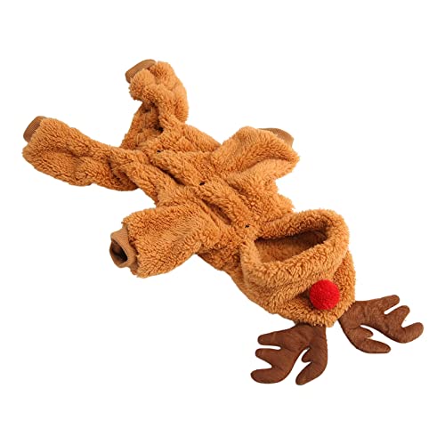 Fdit Rentier-Hundekleidung, Weihnachts-Hundekostüm, 4-Ärmel-Overall, Pflegeleicht, Warm und Interessant für die Fotografie Im Urlaub (XXL) von Fdit