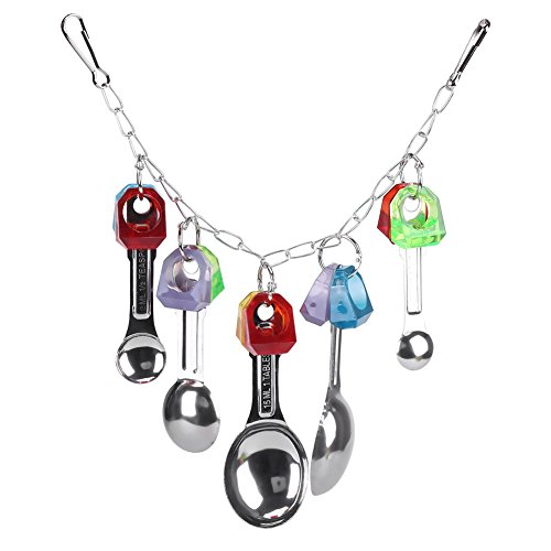 Fdit Vögel Kauen Spielzeug mit Metall Löffel Bunte Hängende Käfig Zubehör für Papageien Sittich Cockatiel Conure Fdit Vögel Kauen Spielzeug mit Metall Löffel Bunte Hängende Käfig Zubehör für Papageien Sittich Cockatiel Conure von Fdit
