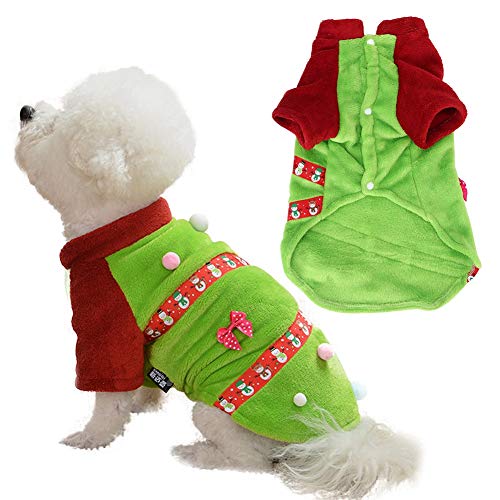 Fdit Winter Hundekleidung Niedliche Schneemann Stil Weihnachten Haustier Kleidung Warme Flanell Hundemantel Jacke Haustier Kleidung Für kleine Hunde und Katzen(S) von Fdit