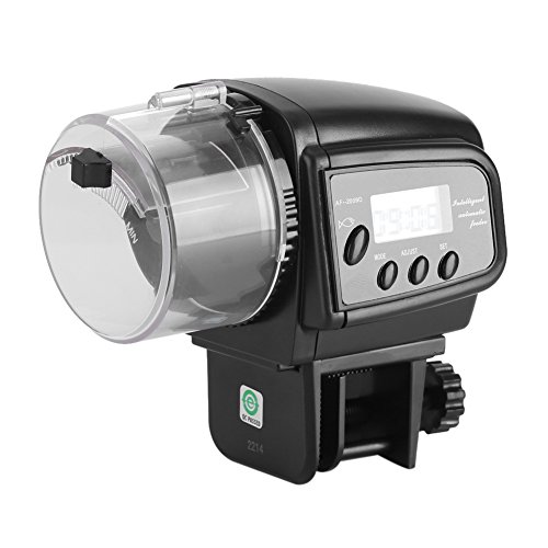 Futterspender für Aquarium, automatisch, Aquarium, Fisch, Lebensmittel, Timer, große Kapazität, mit LCD-Anzeige, Batterien, Verschluss von Fdit