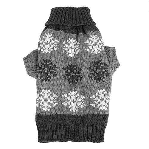 Hunde Kleidung Schneeflocken Printed Strickpullover Winter Warm Christmas Kleidung Dekor(XS-Grau) von Fdit