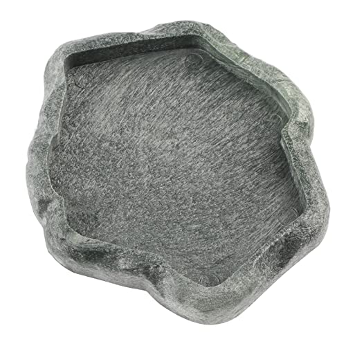 Reptile Food Water Dish Langlebige Reptile Rock Feeder Bowl Schildkröte Eidechse Harz Water Bowl Reptile Terrarium Food Dish(S-Grün) von Fdit