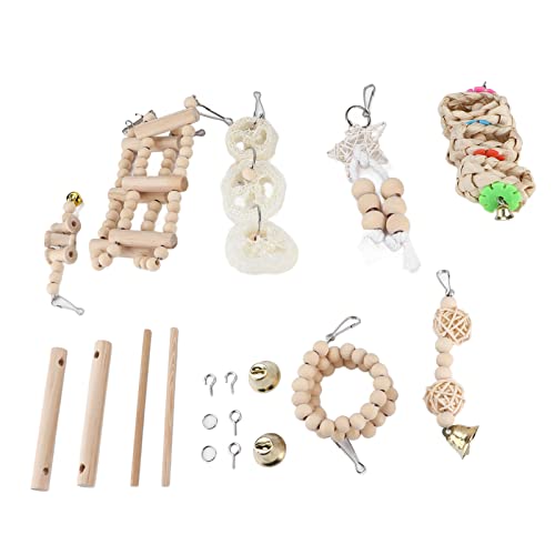Vogelkäfig-Spielzeug, Vögel, Stehende Leitern, Sterne, Papageien, Perlen, Kauständer, Herz, Zubehör, Zubehör, Holz, 8 Stück, Papageienspielzeug, Tier für 8 Stück, Gestell, Vogelkäfig-Spielzeug, Vögel, Stehende Leitern, Sterne, Papageien, Perlen, Kauständer, Herz, Zubehör, Zubehör, Holz, 8 Stück, Papageienspielzeug, Tier für 8 Stück, Gestell, von Fdit