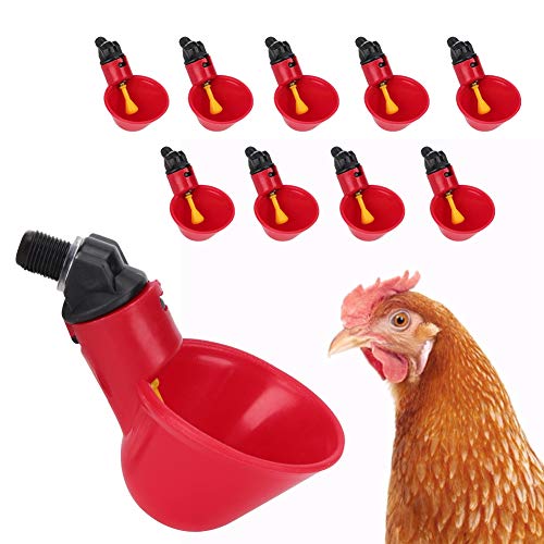 Fealay 10Pcs Geflügeltränke Huhn Automatischer Trinker Wasserschale Trinkwasserwerkzeug für Hühnerenten Wachteln von Fealay