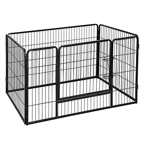 FEANDREA Gehege für Haustiere, Welpenauslauf, transportabel, 122 x 80 x 70 cm, schwarz PPK74H von Feandrea