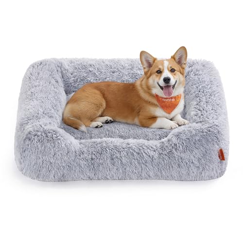 Feandrea Hundebett, Hundekissen, 91 x 68 x 18 cm, Hundekorb, weiche Polsterung, Hundesofa, erhöhte Ränder, Bezug abnehmbar und maschinenwaschbar, rutschfest, Ombré-Grau PGW272G01 Feandrea Hundebett, Hundekissen, 91 x 68 x 18 cm, Hundekorb, weiche Polsterung, Hundesofa, erhöhte Ränder, Bezug abnehmbar und maschinenwaschbar, rutschfest, Ombré-Grau PGW272G01 von Feandrea