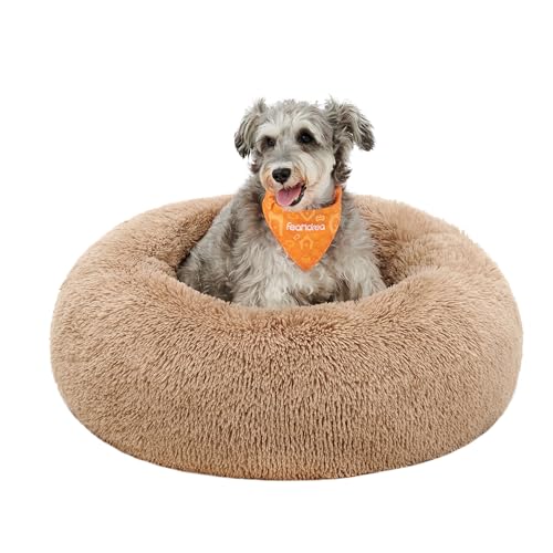Feandrea Hundebett flauschig, Katzenbett, Donut Kissen, waschbar, Polsterung in der Mitte herausnehmbar, Langer Plüsch, 70 cm Durchmesser, Kamelbraun PGW039K01 Feandrea Hundebett flauschig, Katzenbett, Donut Kissen, waschbar, Polsterung in der Mitte herausnehmbar, Langer Plüsch, 70 cm Durchmesser, Kamelbraun PGW039K01 von Feandrea