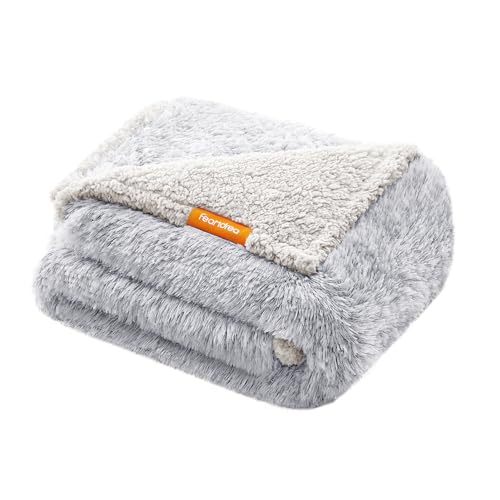 Feandrea Hundedecke, wasserdichte Decke, Langer Plüsch, für kleine, mittelgroße Hunde, Katzen, 127 x 102 cm, L, Sherpa-Stoff, beidseitig verwendbar, Hundesofa Schutzdecke, Ombré-Grau PPB005G01 Feandrea Hundedecke, wasserdichte Decke, Langer Plüsch, für kleine, mittelgroße Hunde, Katzen, 127 x 102 cm, L, Sherpa-Stoff, beidseitig verwendbar, Hundesofa Schutzdecke, Ombré-Grau PPB005G01 von Feandrea