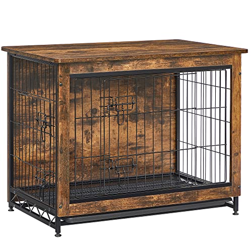 Feandrea Hundekäfig Möbel, Beistelltisch, Hundebox, Moderne Hundehütte Indoor für Hunde bis zu 20 kg, hochbelastbar, Hundehaus für Zuhause, herausnehmbares Tablett, 2 Türen, vintagebraun PFC002X01 Feandrea Hundekäfig Möbel, Beistelltisch, Hundebox, Moderne Hundehütte Indoor für Hunde bis zu 20 kg, hochbelastbar, Hundehaus für Zuhause, herausnehmbares Tablett, 2 Türen, vintagebraun PFC002X01 von Feandrea