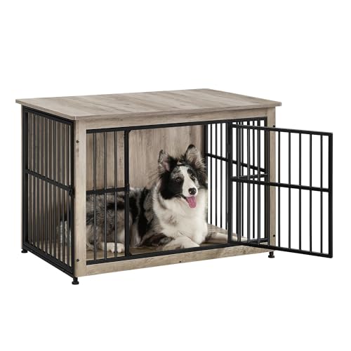 Feandrea Hundekäfig Möbel, Beistelltisch, Hundebox, Moderne Hundehütte Indoor für Hunde bis zu 32 kg, hochbelastbar, geschlossener Boden, Hundehaus 2 Türen, Greige meliert PFC023G01 Feandrea Hundekäfig Möbel, Beistelltisch, Hundebox, Moderne Hundehütte Indoor für Hunde bis zu 32 kg, hochbelastbar, geschlossener Boden, Hundehaus 2 Türen, Greige meliert PFC023G01 von Feandrea