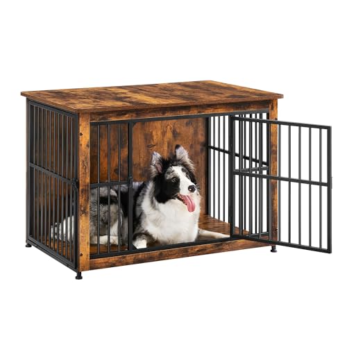 Feandrea Hundekäfig Möbel, Beistelltisch, Hundebox, Moderne Hundehütte Indoor für Hunde bis zu 32 kg, hochbelastbar, geschlossener Boden, Hundehaus 2 Türen, vintagebraun PFC023X01 Feandrea Hundekäfig Möbel, Beistelltisch, Hundebox, Moderne Hundehütte Indoor für Hunde bis zu 32 kg, hochbelastbar, geschlossener Boden, Hundehaus 2 Türen, vintagebraun PFC023X01 von Feandrea
