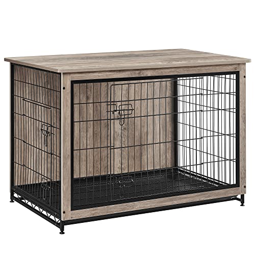Feandrea Hundekäfig Möbel, Beistelltisch, Hundebox, Moderne Hundehütte Indoor für Hunde bis zu 36 kg, hochbelastbar, Hundehaus für Zuhause, herausnehmbares Tablett, 2 Türen, Greige PFC004G01 Feandrea Hundekäfig Möbel, Beistelltisch, Hundebox, Moderne Hundehütte Indoor für Hunde bis zu 36 kg, hochbelastbar, Hundehaus für Zuhause, herausnehmbares Tablett, 2 Türen, Greige PFC004G01 von Feandrea