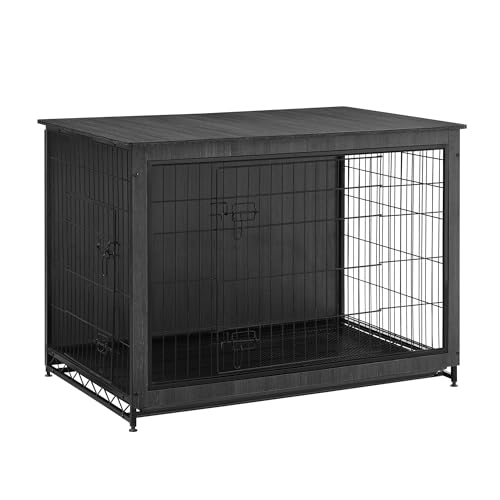 Feandrea Hundekäfig Möbel, Beistelltisch, Hundebox, Moderne Hundehütte Indoor für Hunde bis zu 36 kg, hochbelastbar, Hundehaus für Zuhause, herausnehmbares Tablett, 2 Türen, tintenschwarz PFC004B01 Feandrea Hundekäfig Möbel, Beistelltisch, Hundebox, Moderne Hundehütte Indoor für Hunde bis zu 36 kg, hochbelastbar, Hundehaus für Zuhause, herausnehmbares Tablett, 2 Türen, tintenschwarz PFC004B01 von Feandrea