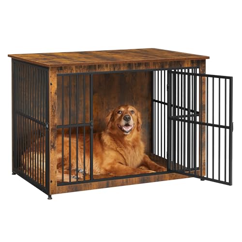 Feandrea Hundekäfig Möbel, Beistelltisch, Hundebox, Moderne Hundehütte Indoor für Hunde bis zu 37 kg, hochbelastbar, geschlossener Boden, Hundehaus 2 Türen, vintagebraun PFC024X01 Feandrea Hundekäfig Möbel, Beistelltisch, Hundebox, Moderne Hundehütte Indoor für Hunde bis zu 37 kg, hochbelastbar, geschlossener Boden, Hundehaus 2 Türen, vintagebraun PFC024X01 von Feandrea