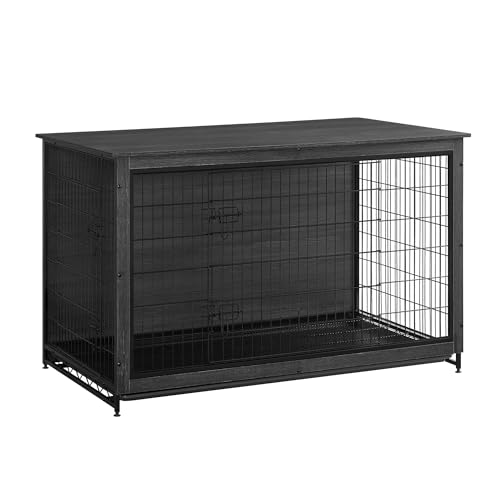 Feandrea Hundekäfig Möbel, Beistelltisch, Hundebox, Moderne Hundehütte Indoor für Hunde bis zu 48 kg, hochbelastbar, Hundehaus für Zuhause, herausnehmbares Tablett, 2 Türen, tintenschwarz PFC005B01 Feandrea Hundekäfig Möbel, Beistelltisch, Hundebox, Moderne Hundehütte Indoor für Hunde bis zu 48 kg, hochbelastbar, Hundehaus für Zuhause, herausnehmbares Tablett, 2 Türen, tintenschwarz PFC005B01 von Feandrea