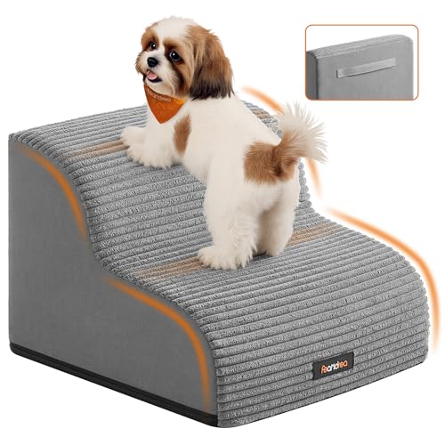 Feandrea Hundetreppe, 2 Stufen, Haustiertreppe, für kleine Hunde, Bett, Sofa, wasserdichte Katzentreppe, rutschfest, gringe Neigung, Abnehmbarer waschbarer Bezug, Griff, Taubengrau PPS002G01 Feandrea Hundetreppe, 2 Stufen, Haustiertreppe, für kleine Hunde, Bett, Sofa, wasserdichte Katzentreppe, rutschfest, gringe Neigung, Abnehmbarer waschbarer Bezug, Griff, Taubengrau PPS002G01 von Feandrea