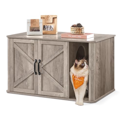 Feandrea Katzenhaus, Katzenklo-Schrank modern, Vordereingang, mit Doppeltür und Griffen, als Sideboard, 85 x 48,5 x 50 cm, Greige meliert PCL012G01 Feandrea Katzenhaus, Katzenklo-Schrank modern, Vordereingang, mit Doppeltür und Griffen, als Sideboard, 85 x 48,5 x 50 cm, Greige meliert PCL012G01 von Feandrea