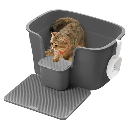 Feandrea Katzenklo, extragroße Katzentoilette, für Mehrkatzenhaushalte, mit hohen Seitenwänden, Katzenstreumatte, Aufbewahrungsbox, Schaufel, für große Katzen, schiefergrau PPT003G02 Feandrea Katzenklo, extragroße Katzentoilette, für Mehrkatzenhaushalte, mit hohen Seitenwänden, Katzenstreumatte, Aufbewahrungsbox, Schaufel, für große Katzen, schiefergrau PPT003G02 von Feandrea