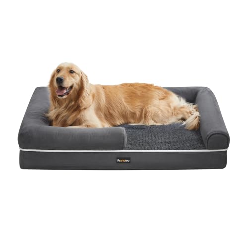 Feandrea Orthopädisches Hundebett, Hundekissen, Hundekorb, weiche Polsterung, Hundesofa, erhöhte Ränder, Bezug abnehmbar und waschbar, 112 x 86 x 20 cm, rutschfeste Unterseite, dunkelgrau PGW068G01 Feandrea Orthopädisches Hundebett, Hundekissen, Hundekorb, weiche Polsterung, Hundesofa, erhöhte Ränder, Bezug abnehmbar und waschbar, 112 x 86 x 20 cm, rutschfeste Unterseite, dunkelgrau PGW068G01 von Feandrea