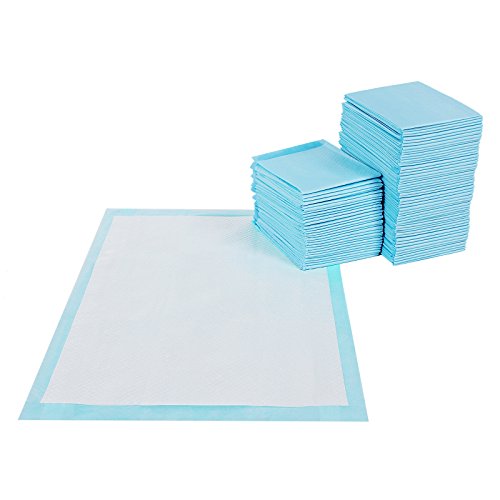 FEANDREA Puppy Pads, Welpen-Unterlage, 90 x 60 cm, 100 Stück, blau-weiß PTD90B von Feandrea