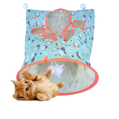 Feaolala 2024 Neue Katzentunneltasche Faltbare Interaktive Katze Drill Bag Katzentunnel Taschen für Indoor Katzen Interaktion Nagen Spielen und Katzenspielen (C) von Feaolala