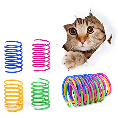 Feaolala Katze Spring Spielzeug, 20 Stück Spiralfedern, Spirale Katzen Spielzeug, Spielzeug Spiralfedern, Bunte Spiralfedern für Katze (20 STK) von Feaolala