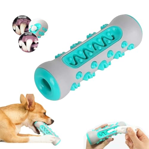 Feaolala Kauzahnbürste Hund Langlebiges Leckerli Spielzeug Ball Leicht zu reinigen Silikonspielzeug 360° Kauspielzeug Backenzahn Kauspielzeug Hund Zahnpflege (Blau) von Feaolala