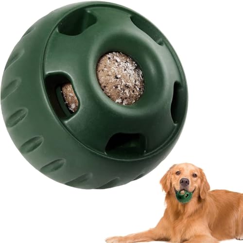 Feaolala Schleckball Hund, Pupsicle Hundespielzeug Langlebiges Leckerli Spielzeug Ball Leicht zu reinigen Silikonspielzeug Interaktive Snackball Hund Tiefkühlkost Ball (DGrün) von Feaolala