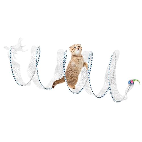 Katzentunnel Faltbar Katzenspielzeug kaninchentunnel Faltbar kätzchen Tunnel Katzentunnel interaktives für Kätzchen Welpen Kaninchen Meerschweinchen Für Katzen (Blau) von Feaolala