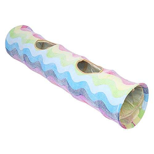 Bunter Regenbogenring, Papier, kratzfester Stoff, zusammenklappbarer Katzentunnel, Röhre, Spielversteckspielzeug für Katzen Bunter Regenbogenring, Papier, kratzfester Stoff, zusammenklappbarer Katzentunnel, Röhre, Spielversteckspielzeug für Katzen von Febuliy