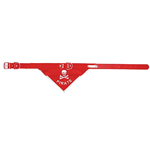 Febuliy Fashion Pet Schal Schädel Kopfdesign Verstellbarer Hundehalsband Reflexionspu Halsschal (L2.5 * 35-45) von Febuliy