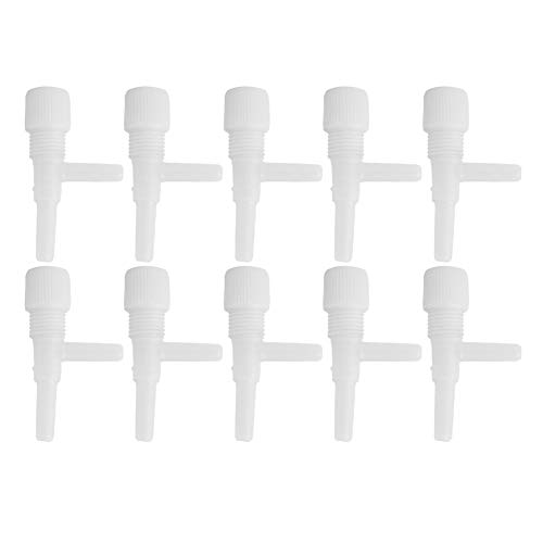 Febuliy 10 pcs Kunststoff Aquarium Fischtank 3 Wege Luftpumpensteuerventil (Weiß) von Febuliy