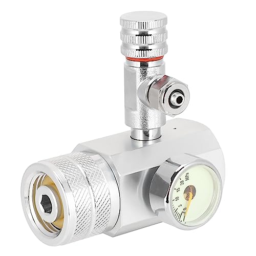 Febuliy CO2-Regler für Aquarien, große Einzelanzeige für den Wachstumszyklus von Wasserpflanzen, Überwachungskreis mit präziser Kontrolle (Small Single Meter g5/8 Without Bubble Meter) von Febuliy