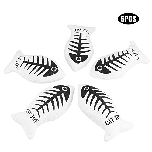 Febuliy Cat Canvas Fischform Interaktives Haustierspielzeug mit Katzenminzen 5pcs zum Spielen Febuliy Cat Canvas Fischform Interaktives Haustierspielzeug mit Katzenminzen 5pcs zum Spielen von Febuliy