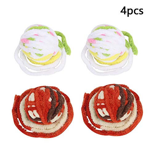Febuliy Cat Plush Ball Spielzeug klingen Zähneputzen beißen Kaute 4pcs hell dunkle 5 cm Größe für Katzen von Febuliy