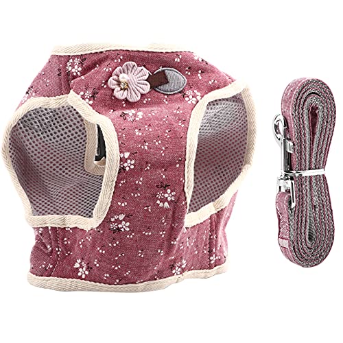 Cotton Mischmischung atmungsaktivem Hunden -Hunden mit Blumendruckweste für Katze Red S m l XL (M) von Febuliy