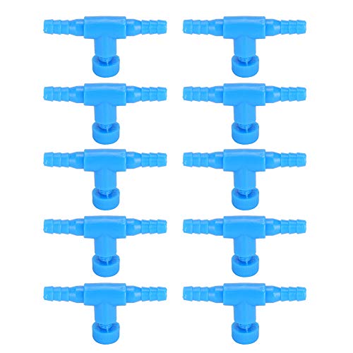 Febuliy Fischtank -Tee -Stecker 3 -Wege -Pumpe Flugrohrluftvolumen Einstellen des Steuerventils 10pcs Hochfestigkeit Korrosionswiderstand für Aquarium von Febuliy