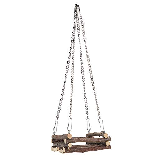Febuliy Holz Hamster Schwung Hängematte 错误 Kauen Spielzeug für Haustier Cage Accessoire Sommerkühlung Hängematte kleines Haustier von Febuliy