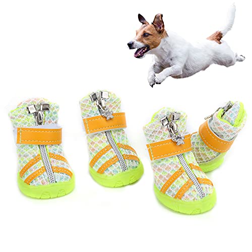 Febuliy Hundeschuhe, leichte, atmungsaktive, rutschfeste Outdoor-Stiefel für kleine, mittelgroße und große Hunde (4 Size) von Febuliy