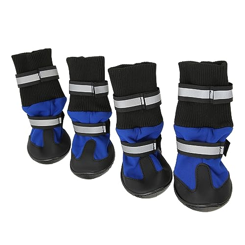 Febuliy Hundestiefel, wasserdichte Haustierstiefel, reflektierende High-Top-Haustierschuhe, Hundekrallenschutz für drinnen und draußen (M) von Febuliy