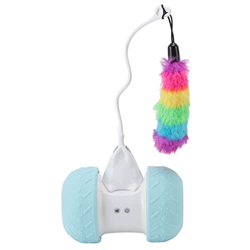 Febuliy Interaktives, elektrisches, quietschendes, rollendes Katzenspielzeug mit LED-Lichtern für Kätzchenübungen (Standing Rat Model) von Febuliy