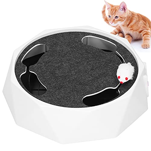 Febuliy Interaktives elektrisches Maus-Katzenspielzeug, verstellbar, schnelle Gänge, Scheibenbahn für Kätzchen, Kunststoff, Blau von Febuliy