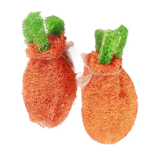 Febuliy Kaninchen-Karotten-Kauspielzeug, Zahnreinigung, Luffa-Kaninchenspielzeug, vielseitig einsetzbar, sicher für kleine Haustiere Febuliy Kaninchen-Karotten-Kauspielzeug, Zahnreinigung, Luffa-Kaninchenspielzeug, vielseitig einsetzbar, sicher für kleine Haustiere von Febuliy