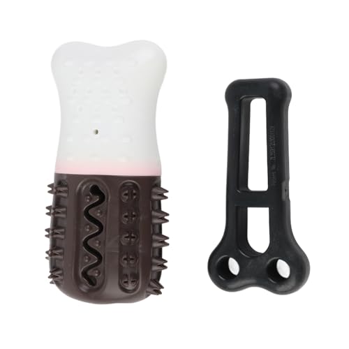 Febuliy Kühlendes EIS am Stiel für Hunde in Knochenform, zum Einfrieren und Zahnen, Kauspielzeug für kleine und mittelgroße Hunde (Schokoladenfarbe) von Febuliy
