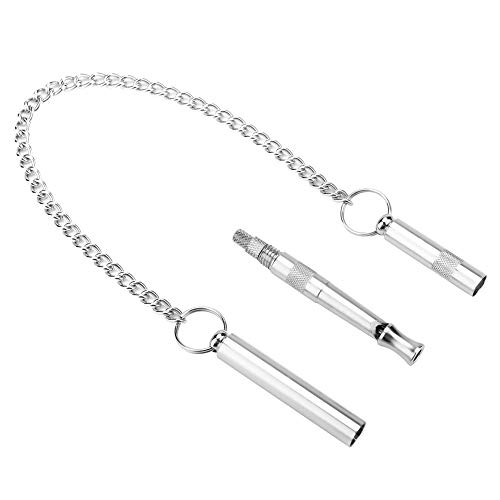 Febuliy Kupfer Ultraschallhunde Training Pfeife Verhaltenstrainer mit hängenden Kette Silber Febuliy Kupfer Ultraschallhunde Training Pfeife Verhaltenstrainer mit hängenden Kette Silber von Febuliy