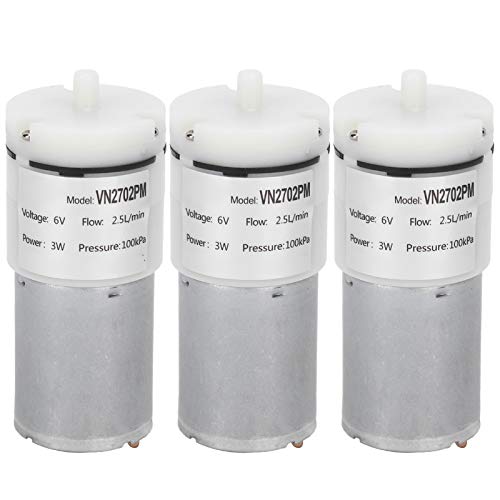 Febuliy Mikromembranpumpe, Mini-Vakuummotor, Hochdruck-Luftpumpe, 3-teiliges Set für Aquarium, DC 6 V, VN2702PM von Febuliy